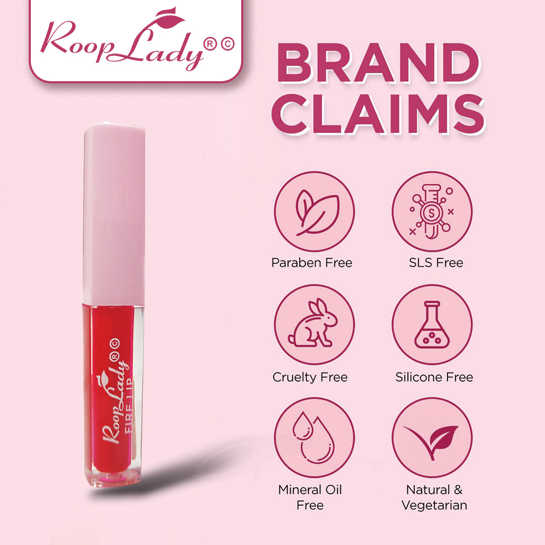 Rooplady Natural firelip Liquid Lipstick (mix color) Pack of 12