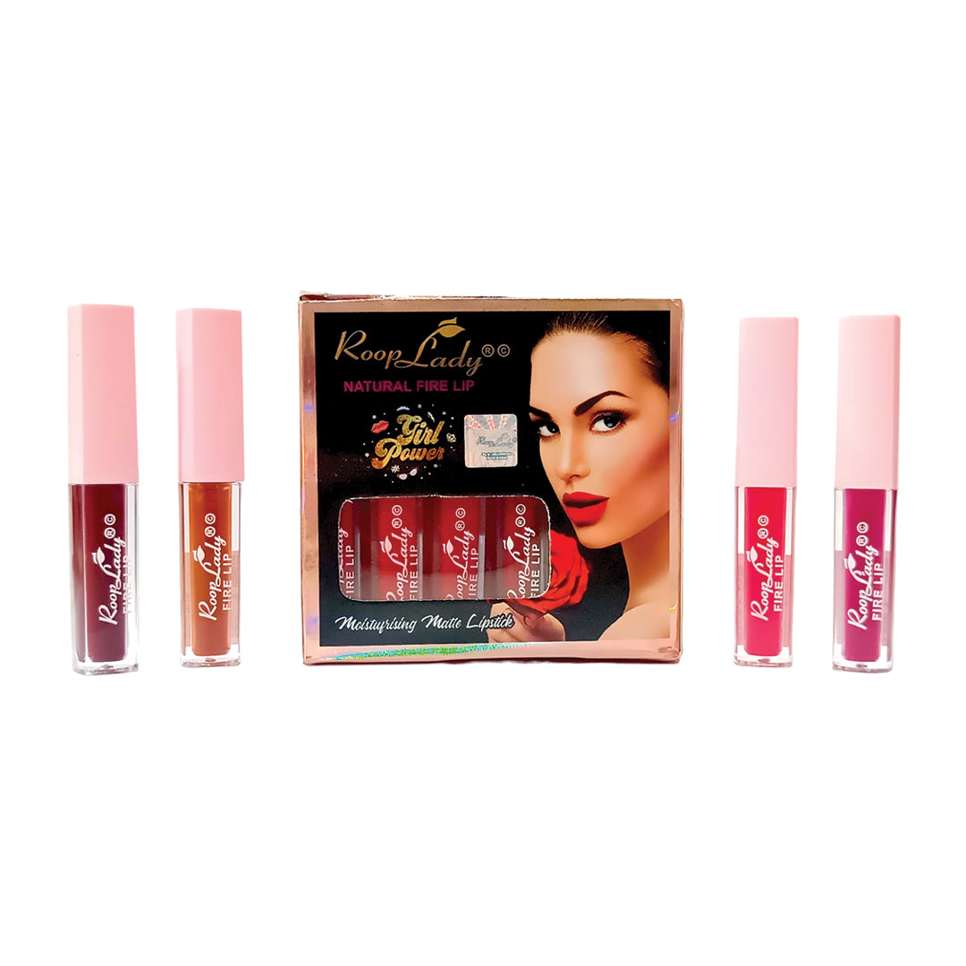 Rooplady Natural firelip Liquid Lipstick (mix color) Pack of 12