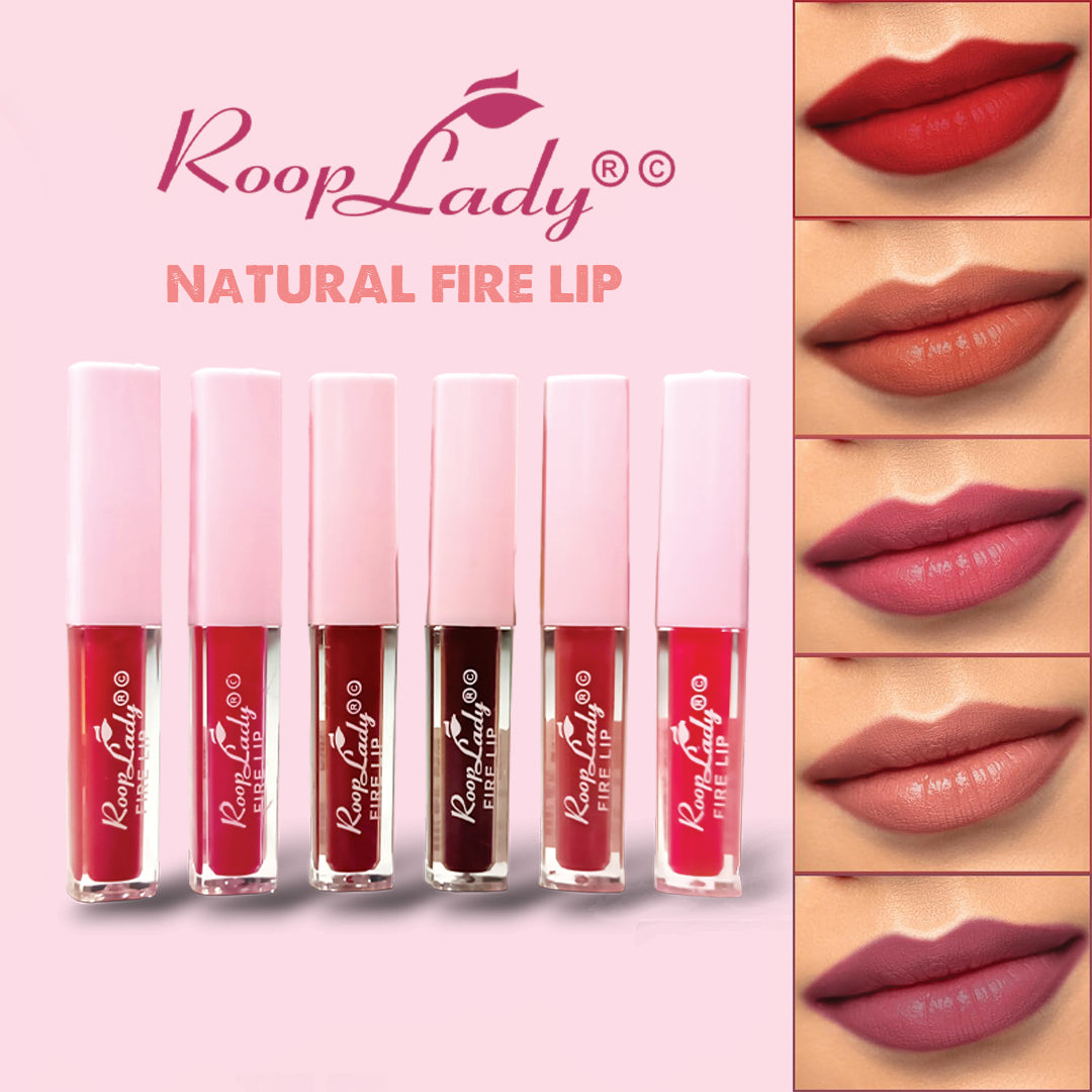 Rooplady Natural firelip Liquid Lipstick (mix color) Pack of 12