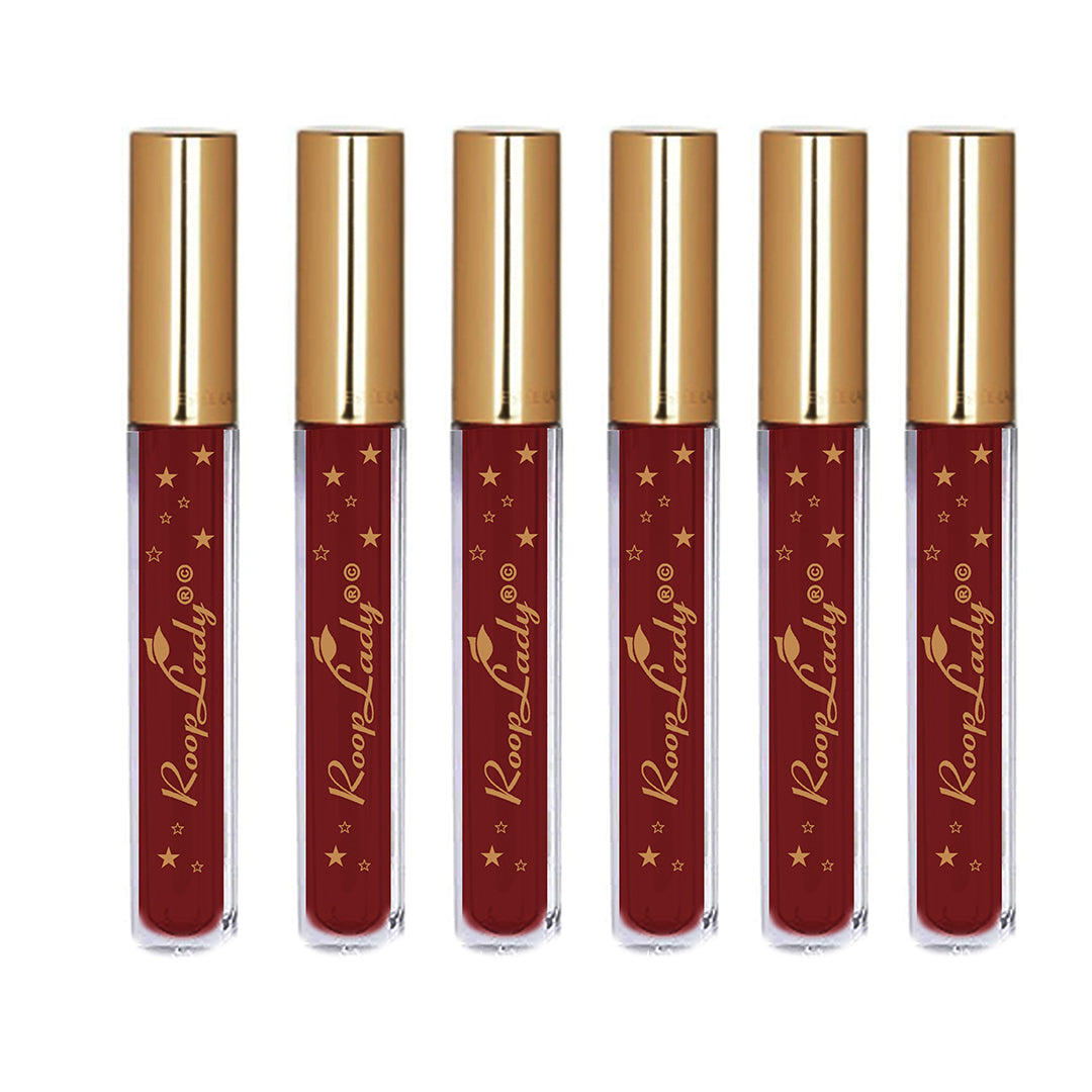 Rooplady Sindoor Liquid HD Matt sindoor for women Maroon Pack of 6