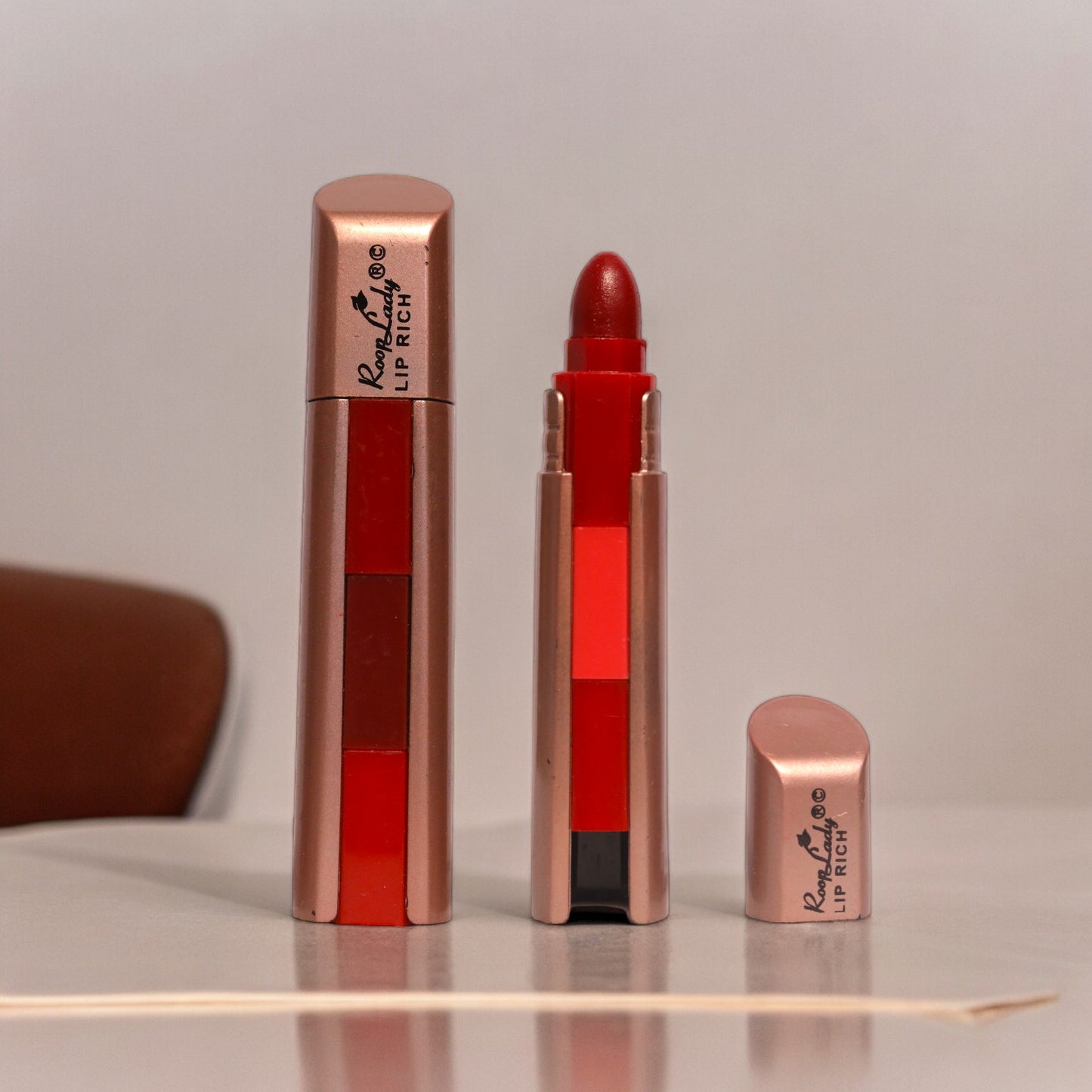 RoopLady 3 in 1 Natural Lip Rich Lipstick mix color (Pack of 12)