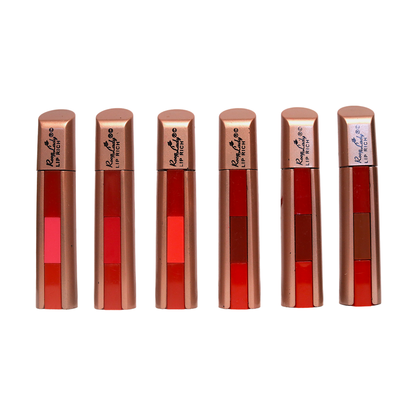 RoopLady 3 in 1 Natural Lip Rich Lipstick mix color (Pack of 12)