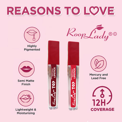 Roop Lady Matte Long Lasting Mini Liquid Lipstick Vegan & Cruelty Waterproof