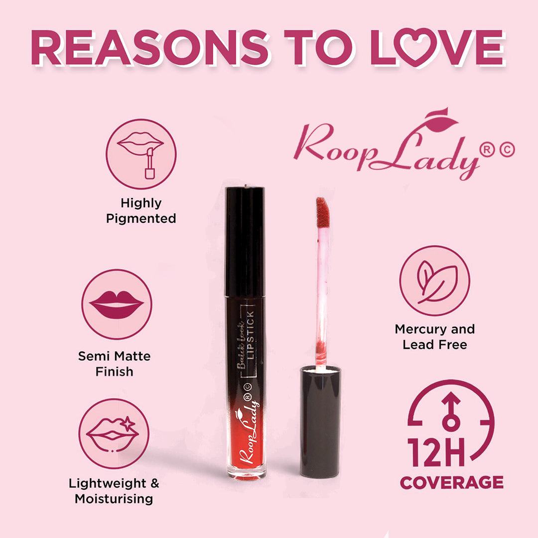 Rooplady Black Look lipstick for women Matte & Waterproof Liquid Lipsticks for women