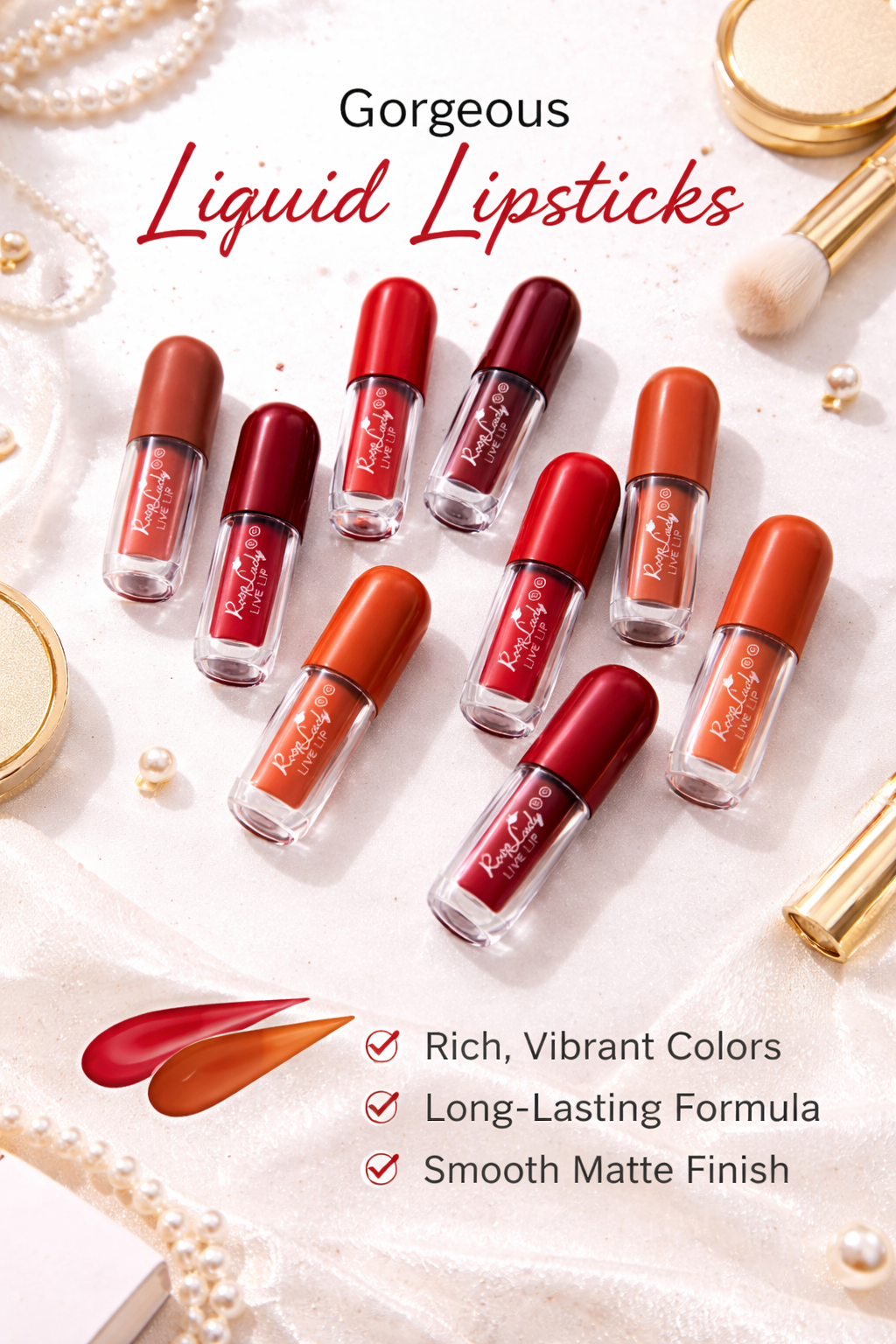 RoopLady Matte Mini Waterproof and Long Stay Smooth Lip Color Lipstick , (Pack of 10)