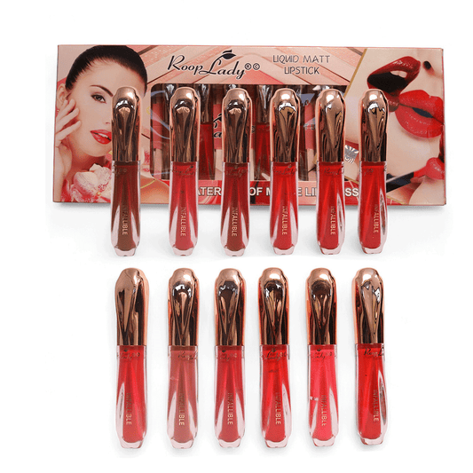 Roop Lady All Day Rich Colour Long Lasting Liquid Matte Lipstick for Women Pack of 12