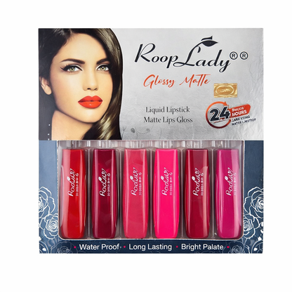 Rooplady 12 Shades Glossy Matte Liquid Lipstick Set | Waterproof Long-Lasting Lip Colors
