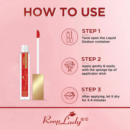 RoopLady Water Resistant & Smudge proof R20 Maroon Herbal Liquid Sindoor for women Mercury & Lead Free Liquid (pack of 6)