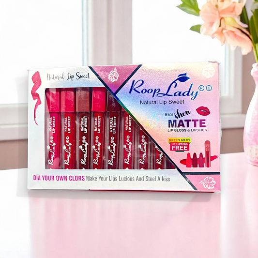 RoopLady Natural Sweet Lipstick Waterproof | Non Transfer Long Lasting Matte Lipstick