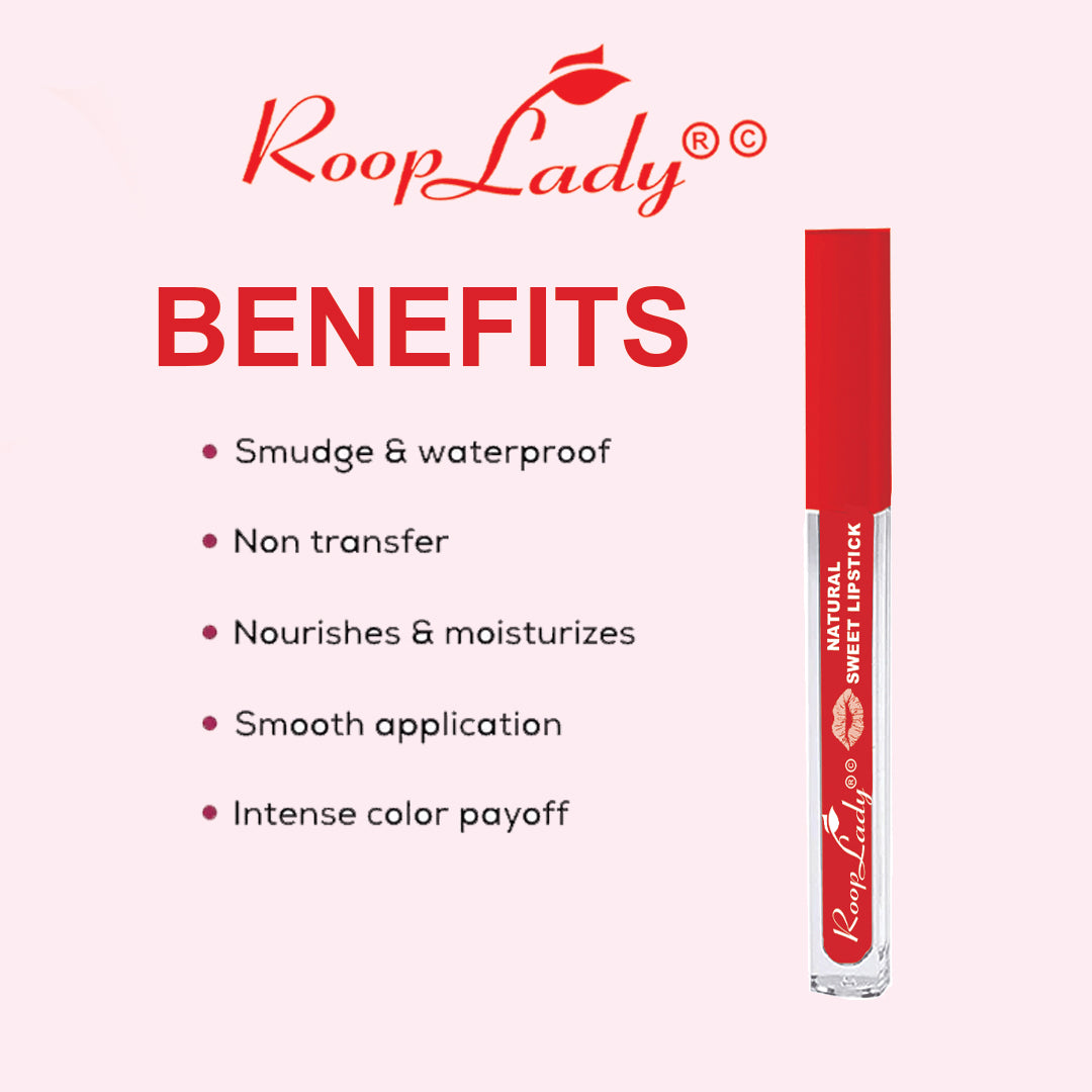 RoopLady Natural Sweet Lipstick Waterproof | Non Transfer Long Lasting Matte Lipstick