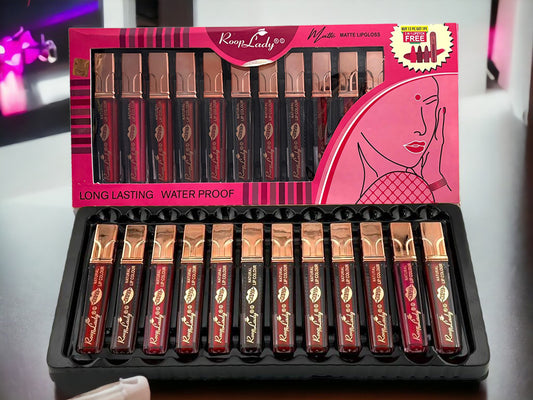 Rooplady Natural Love First Liquid Lipstick pack of 12 (Mixcolor)
