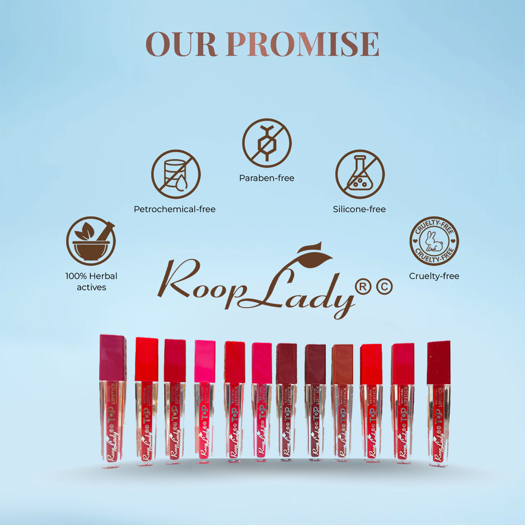 Roop Lady Matte Long Lasting Mini Liquid Lipstick Vegan & Cruelty Waterproof