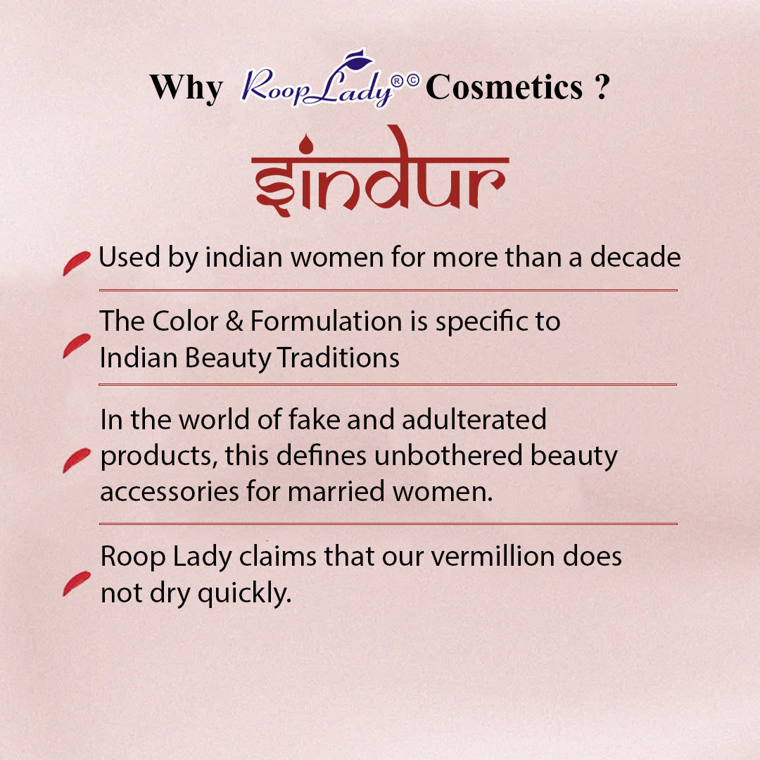 RoopLady Natural Sindoor Chemical free & Waterproof Herbal sindoor for women Liquid R-10 (Pack of 12)