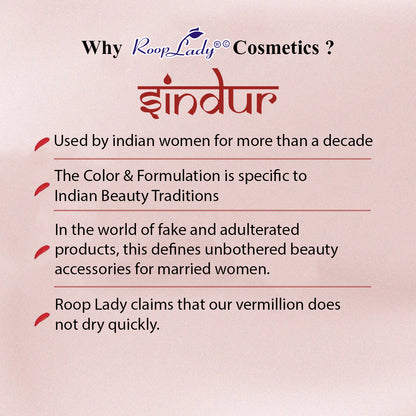 RoopLady Natural Sindoor Chemical free & Waterproof Herbal sindoor for women Liquid R-10 (Pack of 12)